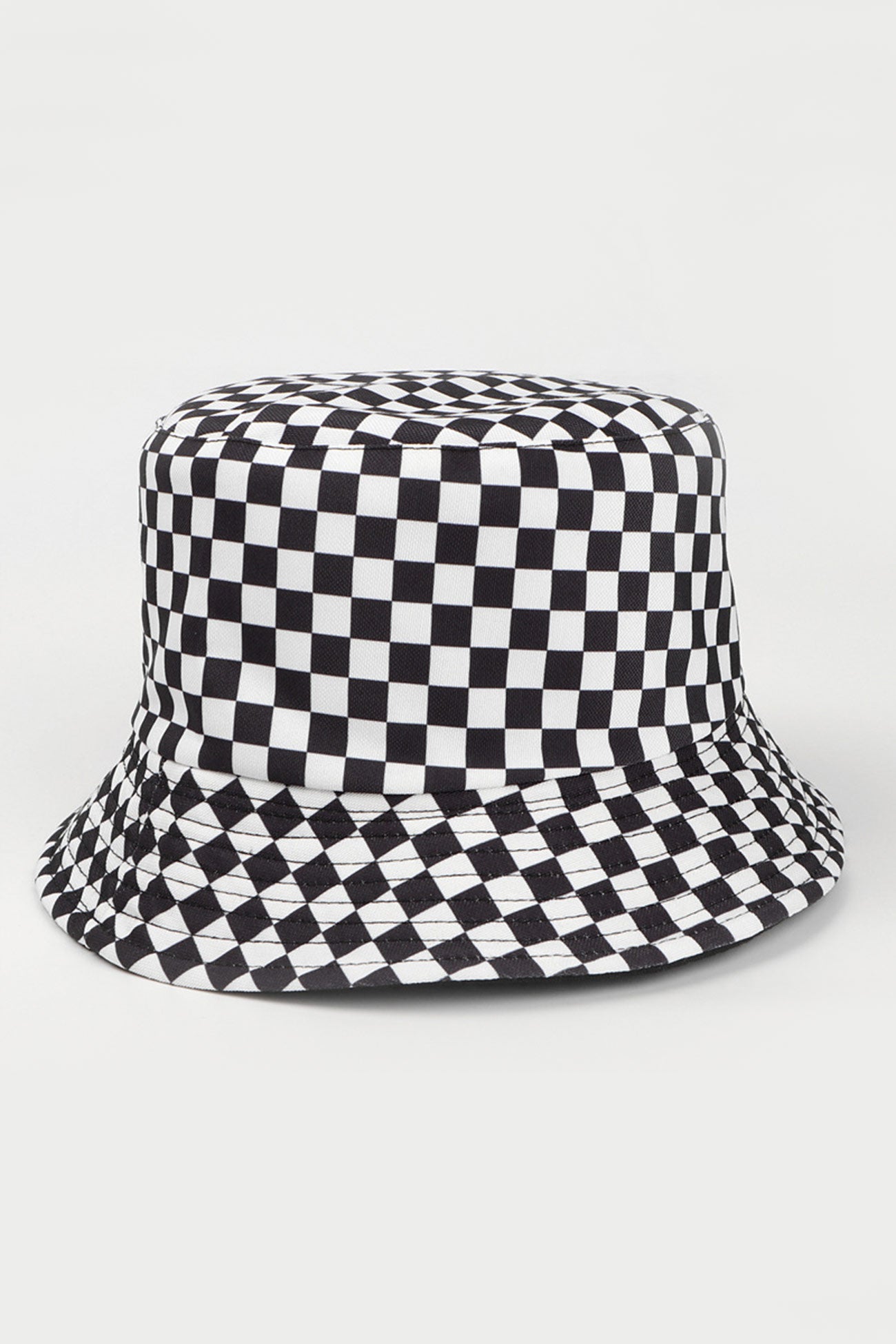 Checkered Print Reversible Bucket Hat