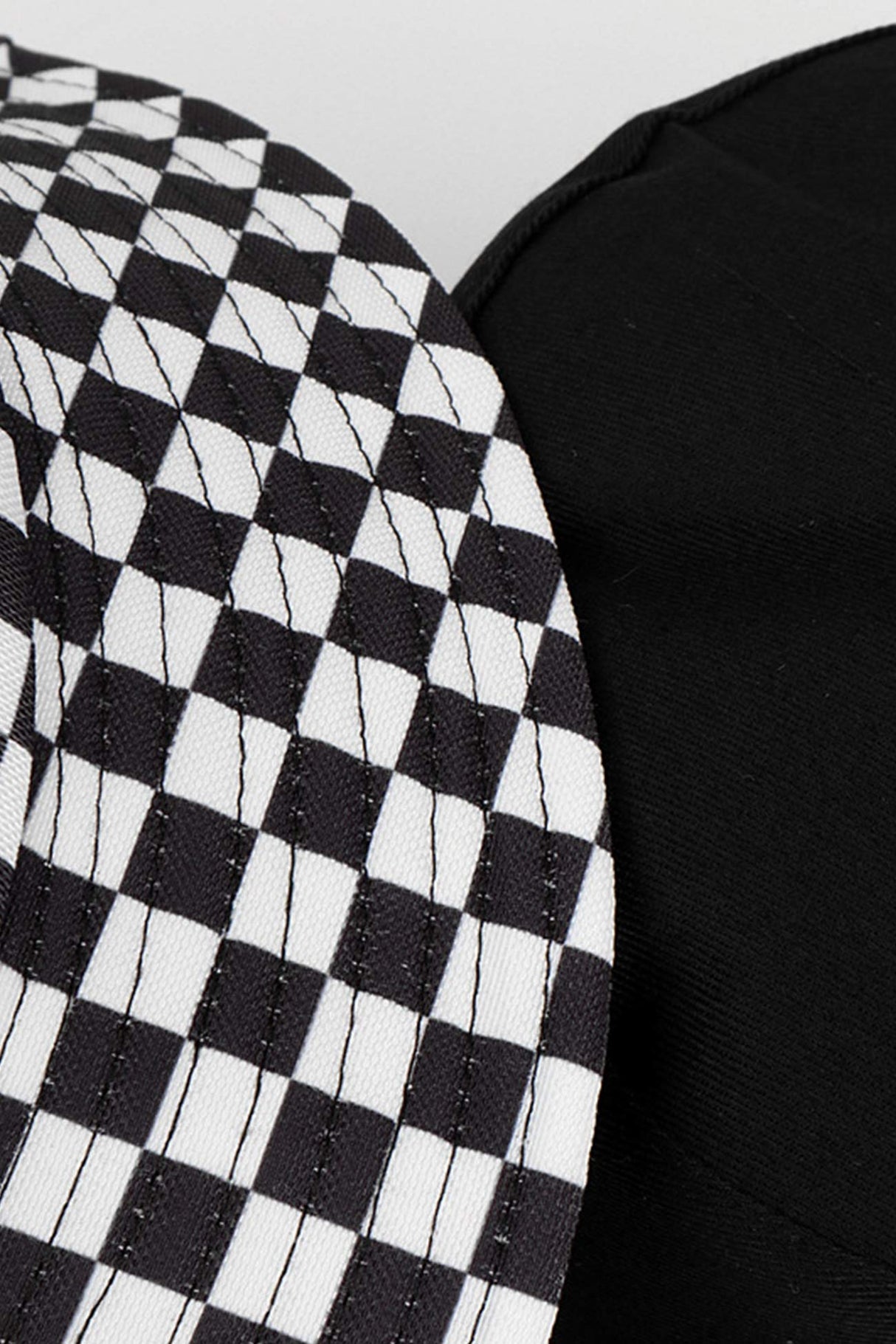 Checkered Print Reversible Bucket Hat