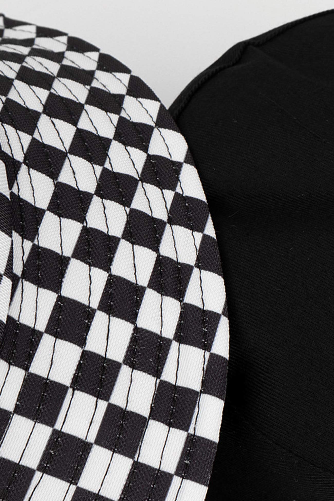 Checkered Print Reversible Bucket Hat