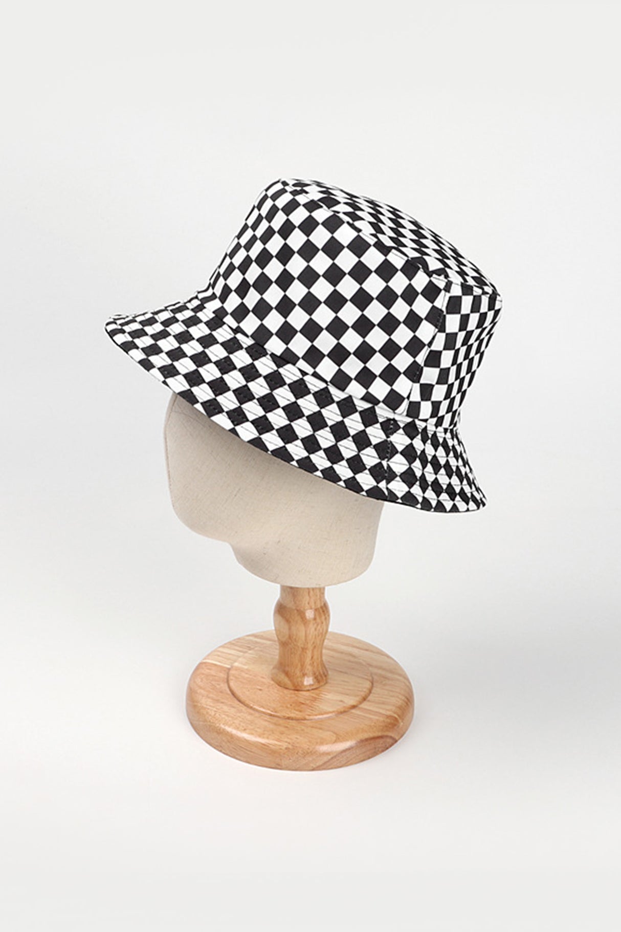 Checkered Print Reversible Bucket Hat