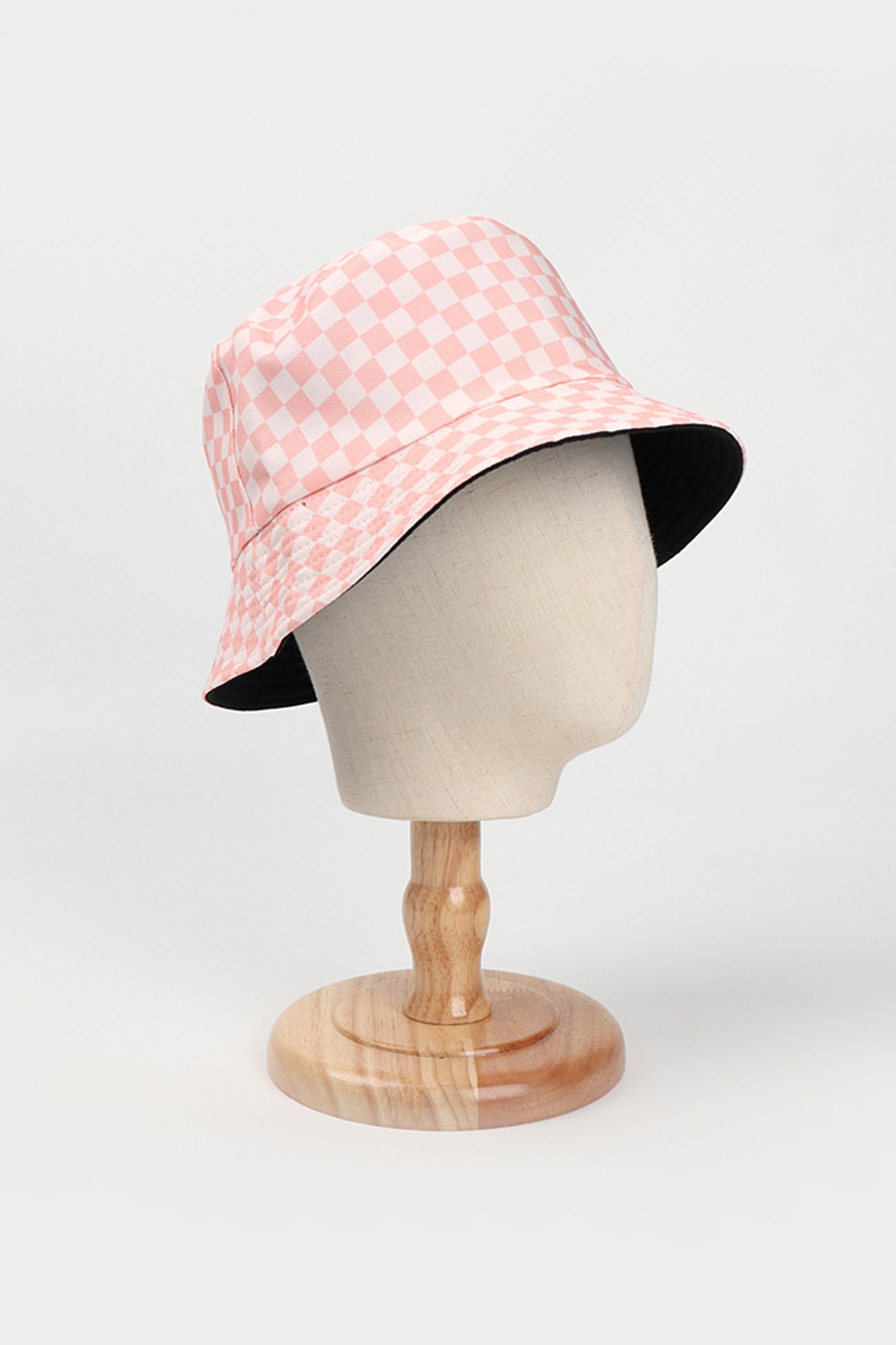 Checkered Print Reversible Bucket Hat