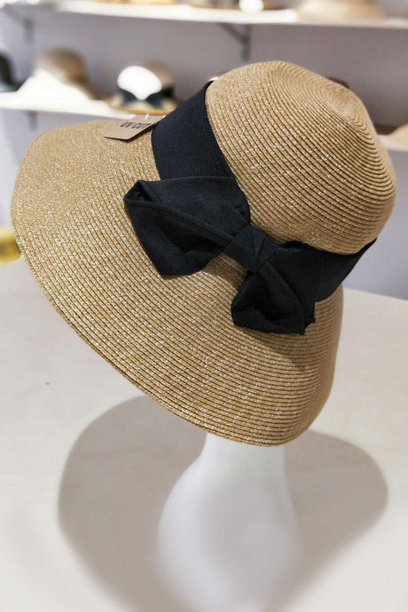 Foldable Wide Brim Bow Ties Straw Hat