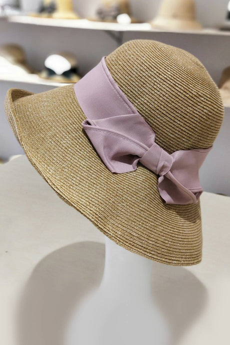 Foldable Wide Brim Bow Ties Straw Hat