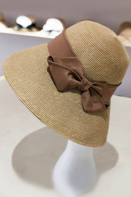 Foldable Wide Brim Bow Ties Straw Hat