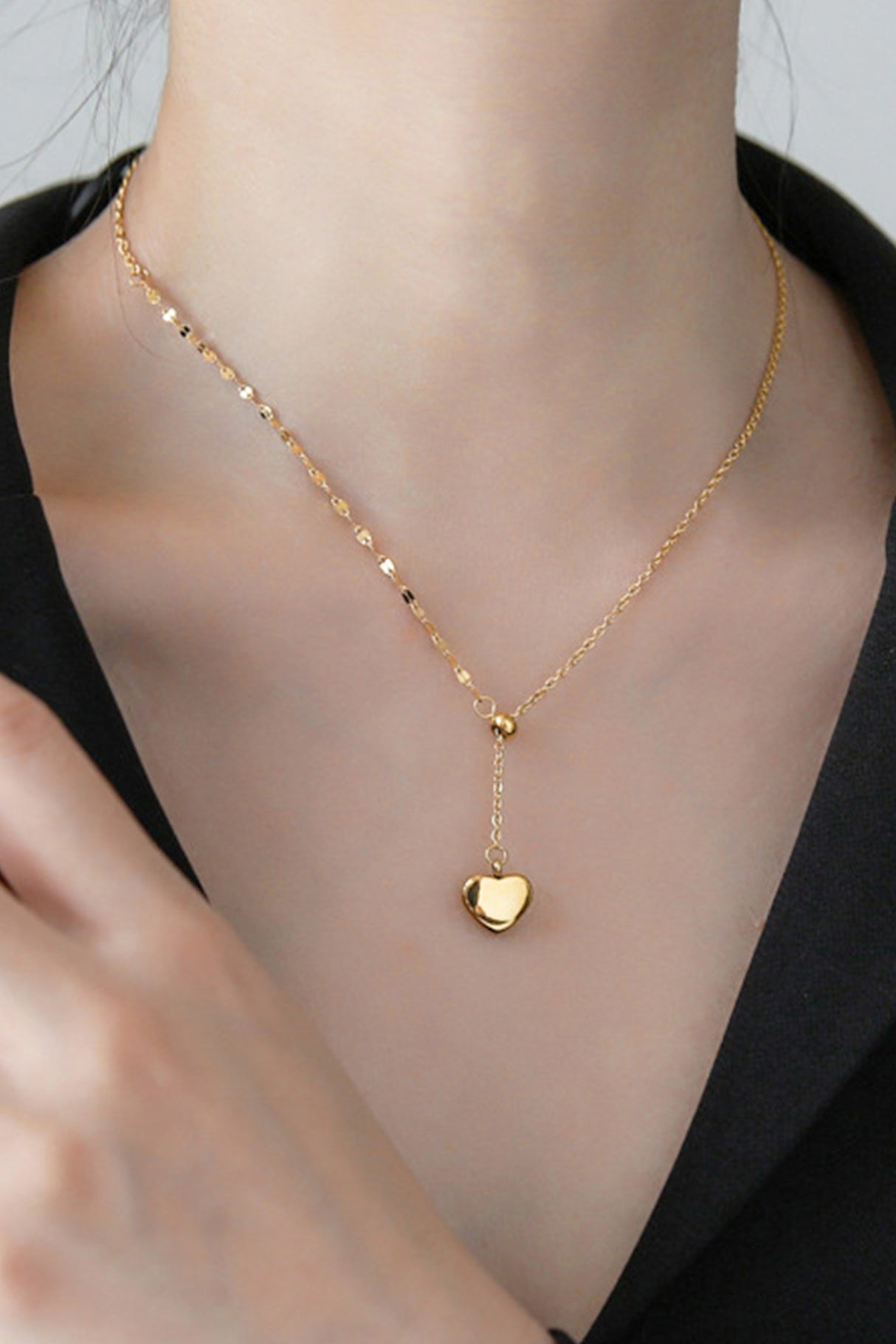 Gold Heart Pendant Necklace