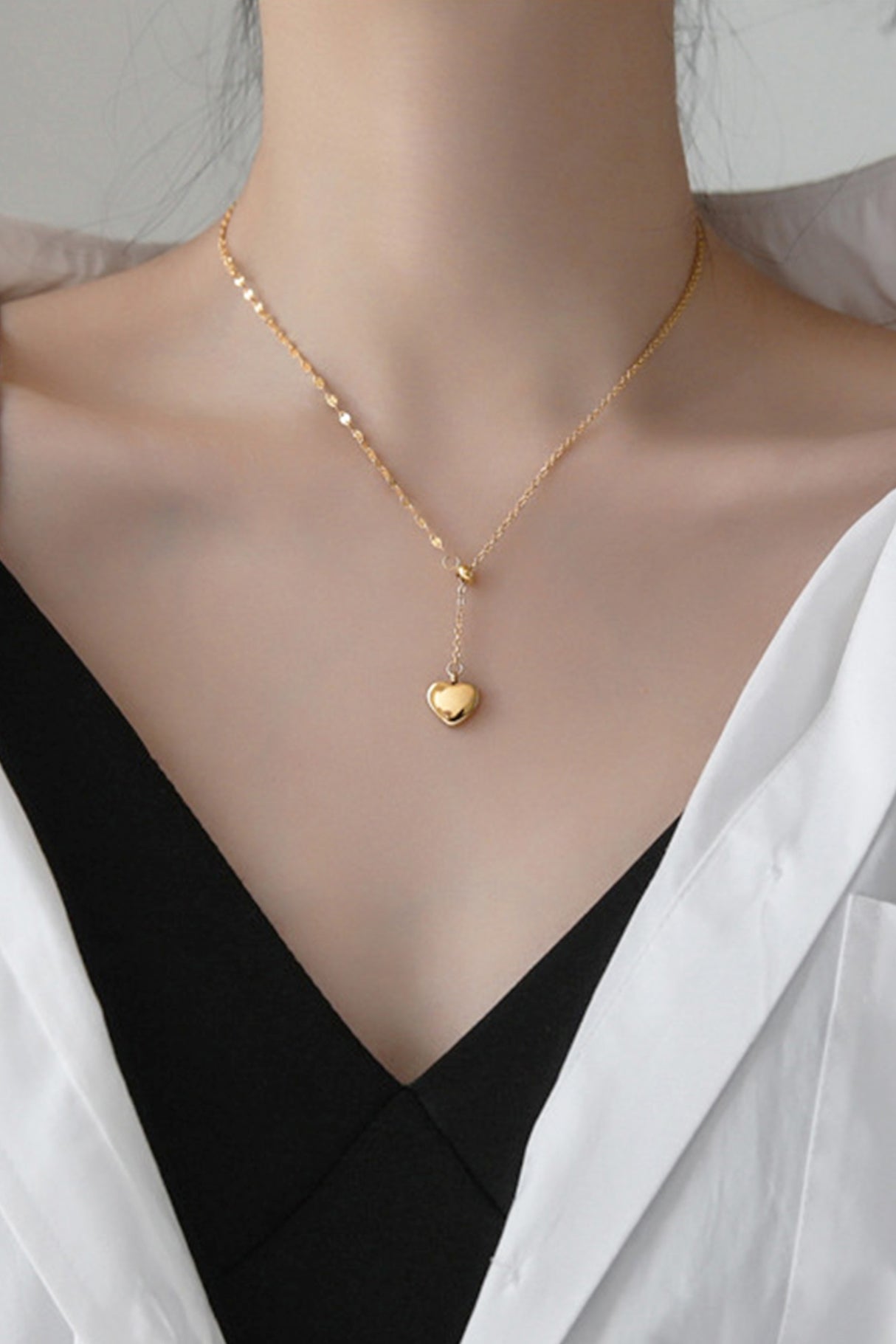 Gold Heart Pendant Necklace