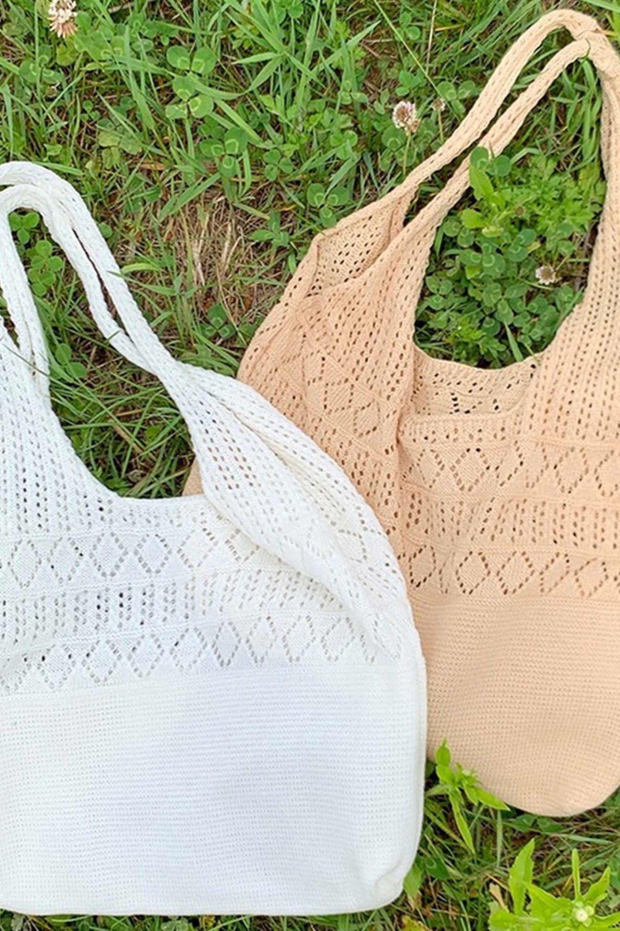 Hollow-out Crochet Knitted Tote Bag
