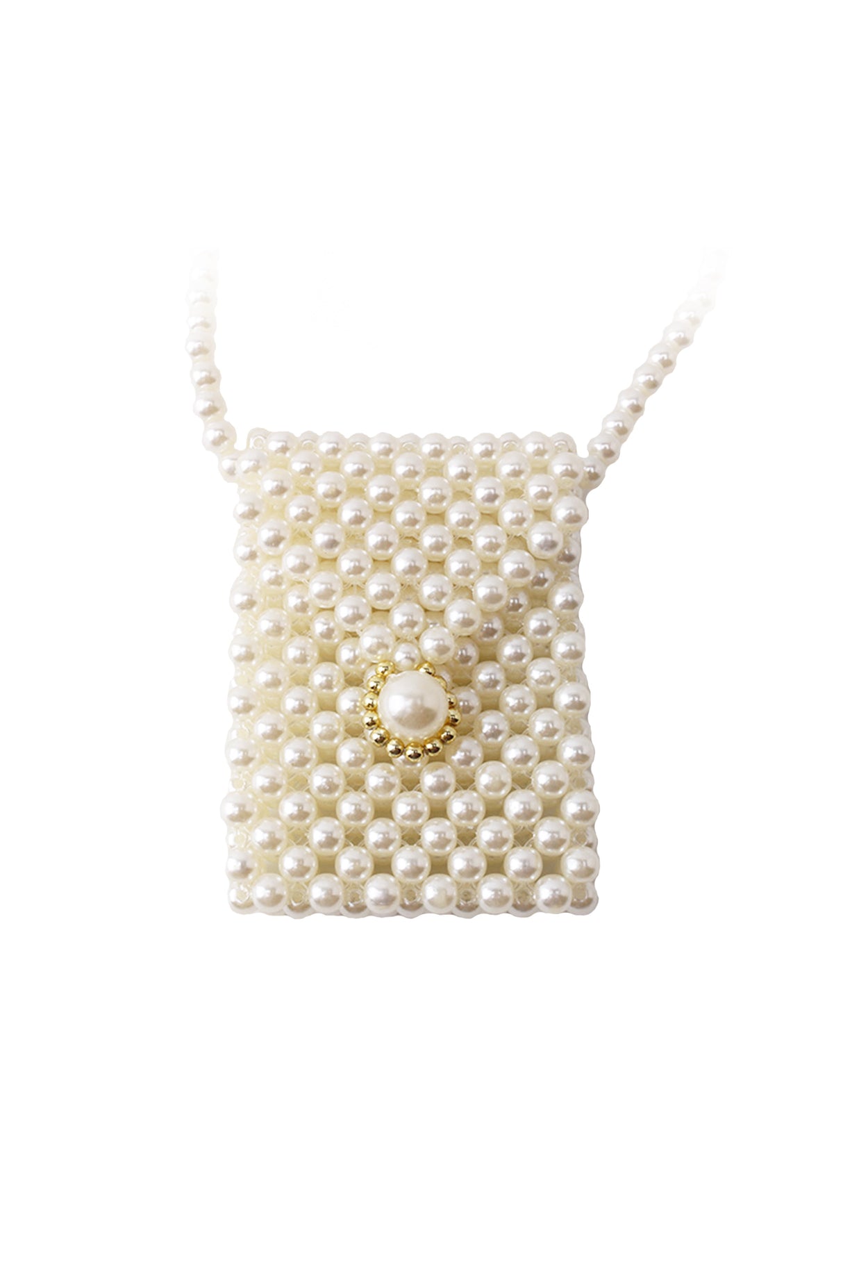 Pearl Beaded Phone Crossbody Bag