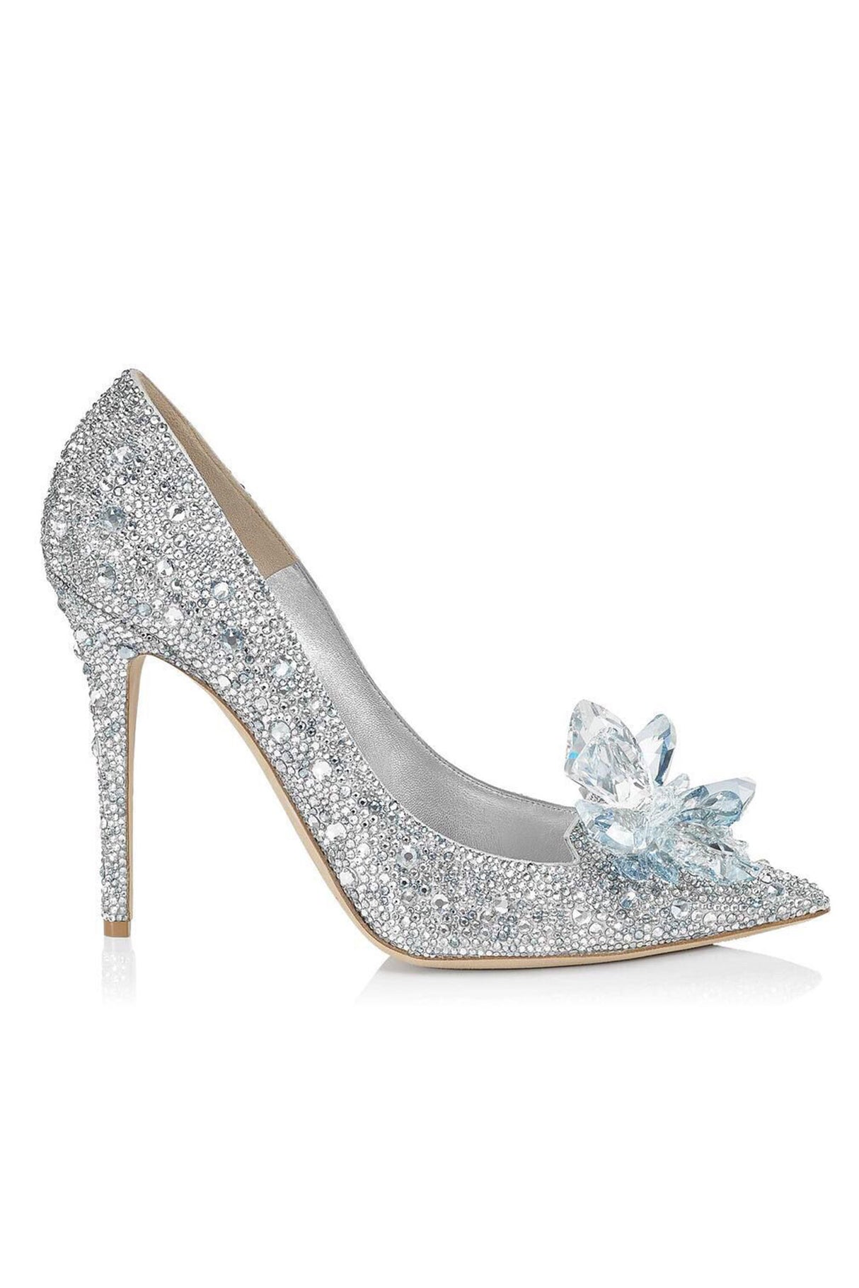 Pointed-toe Glitter Crystal High Heel