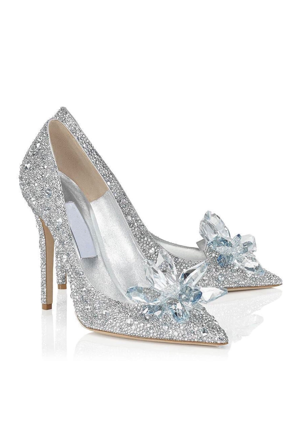 Pointed-toe Glitter Crystal High Heel