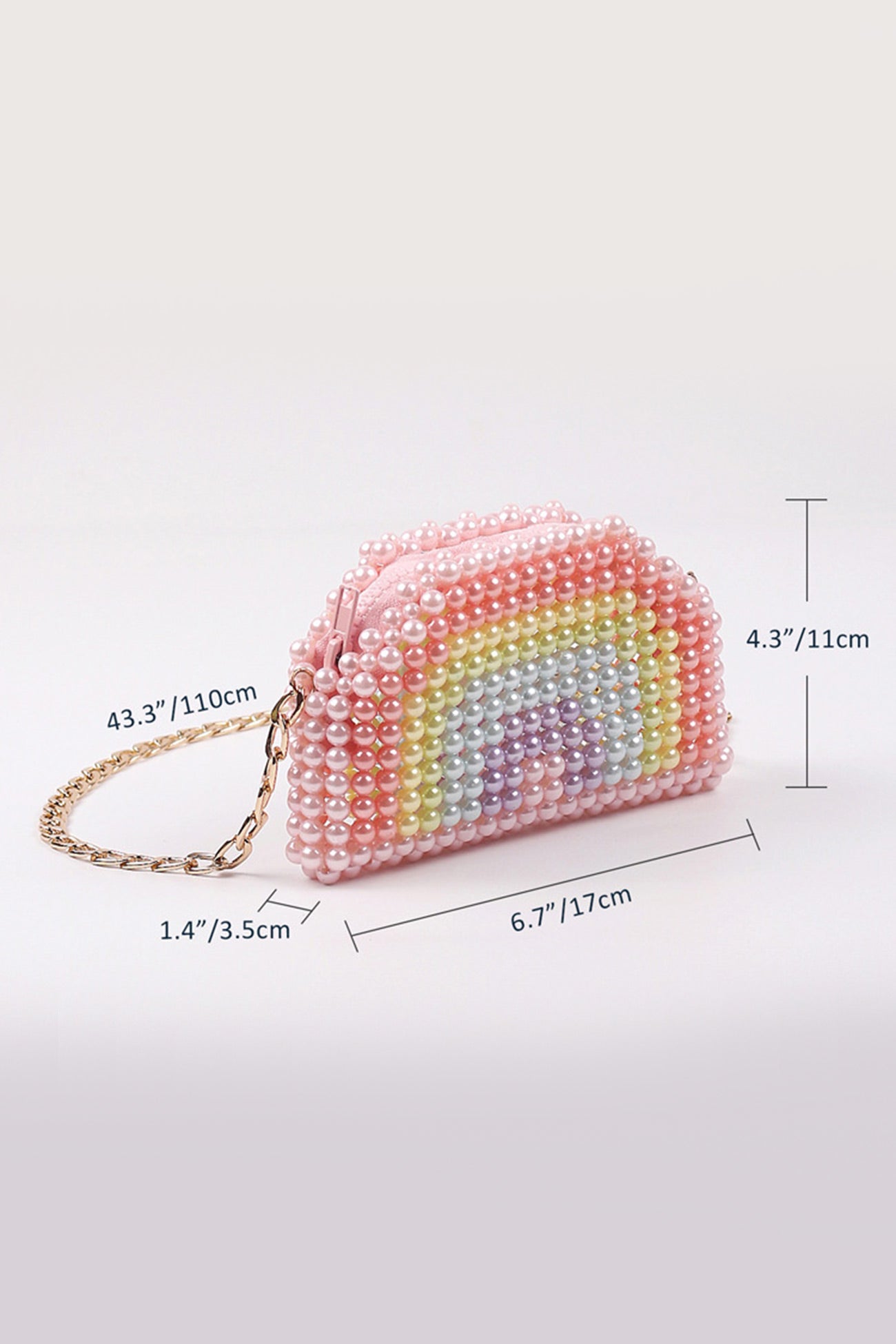 Rainbow Pearl Handmade Crossbody Bag