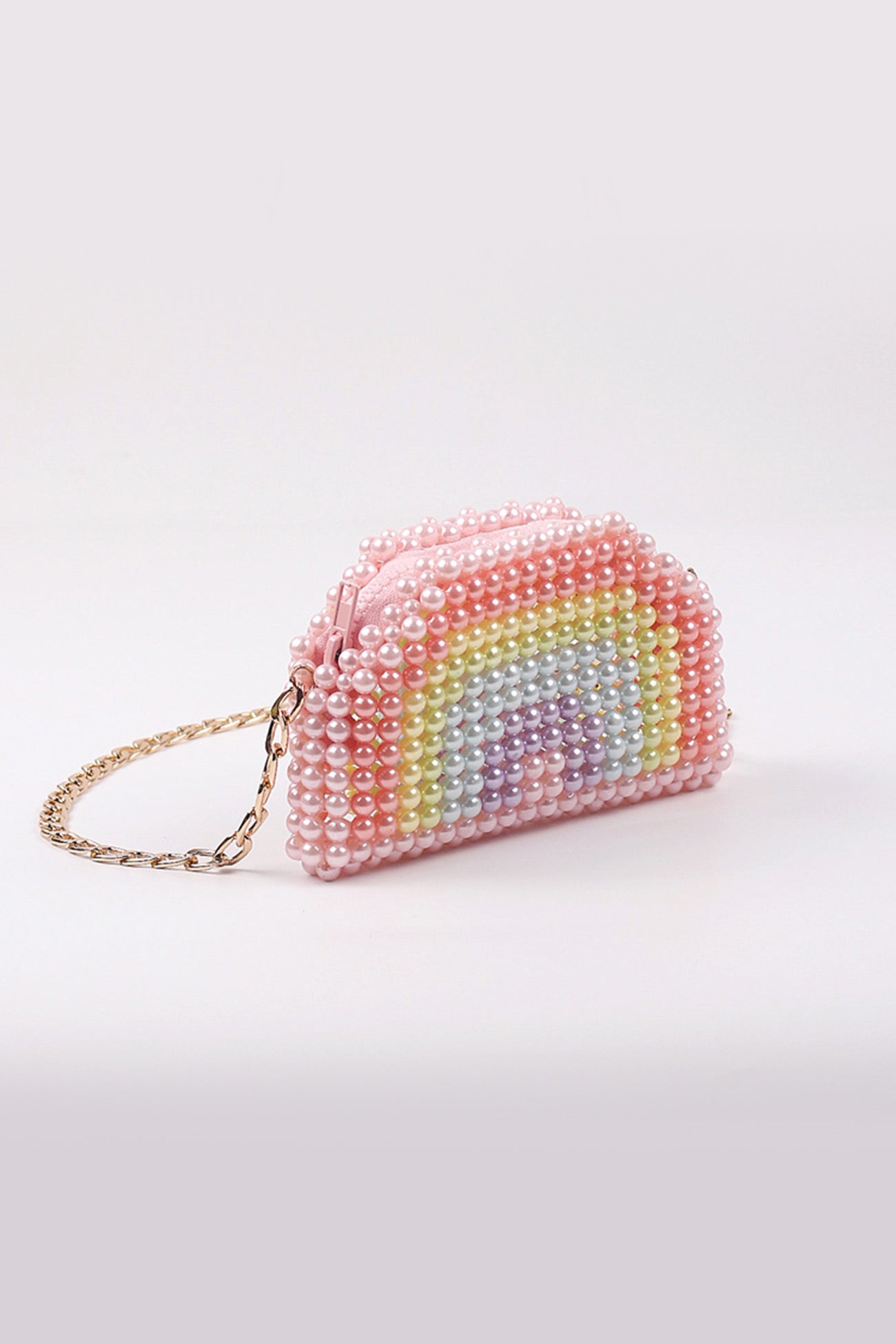Rainbow Pearl Handmade Crossbody Bag