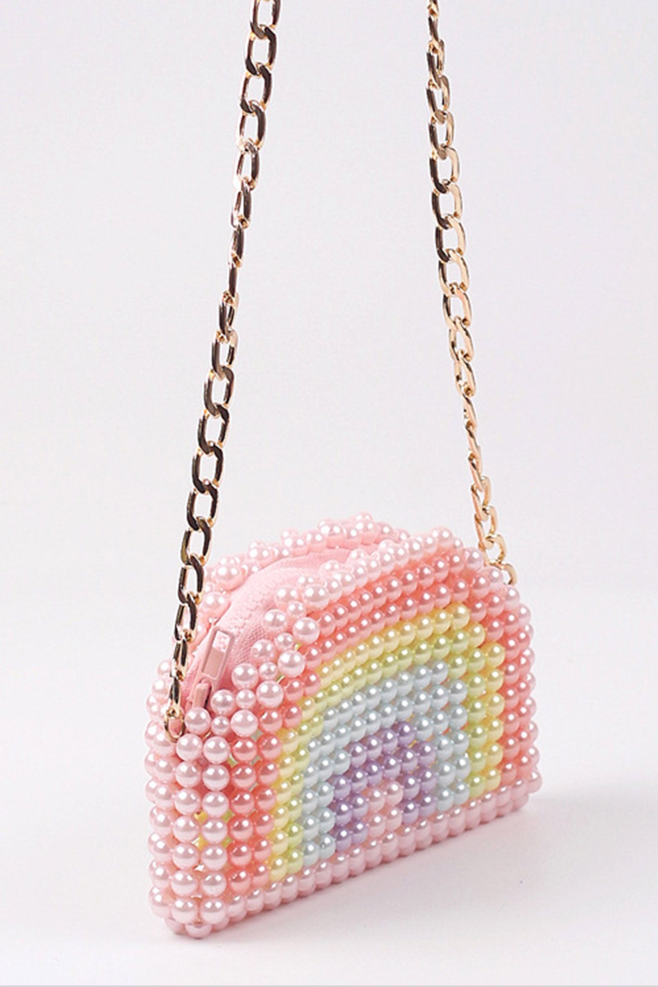 Rainbow Pearl Handmade Crossbody Bag