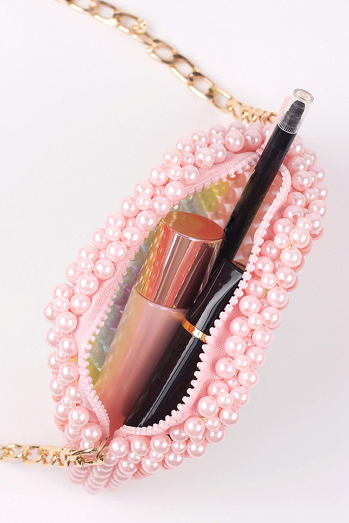Rainbow Pearl Handmade Crossbody Bag