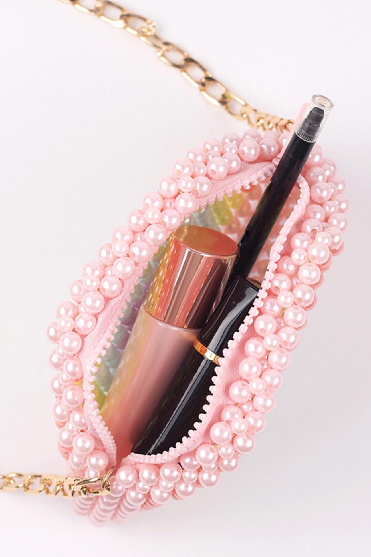 Rainbow Pearl Handmade Crossbody Bag