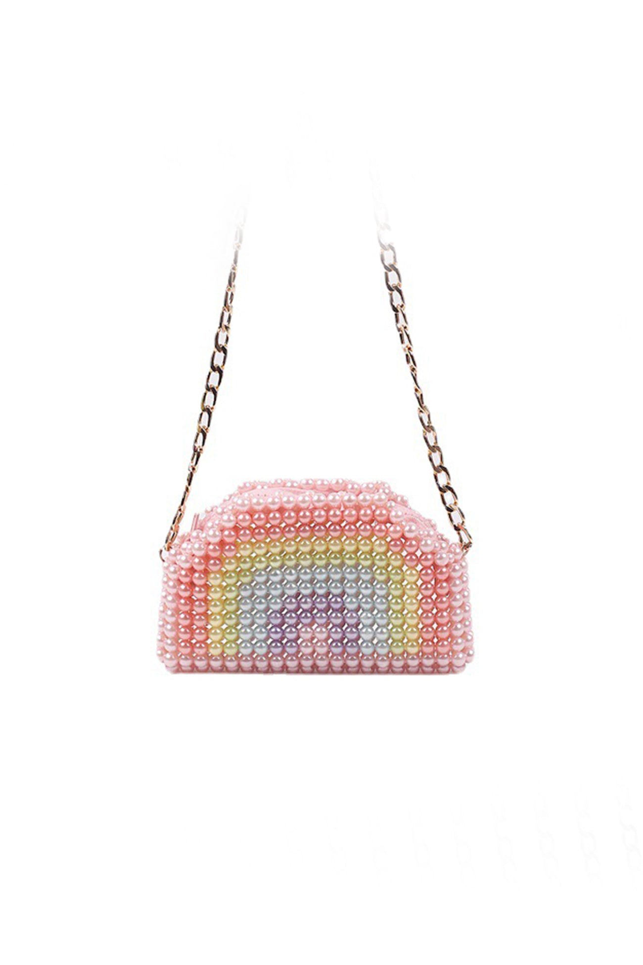 Rainbow Pearl Handmade Crossbody Bag