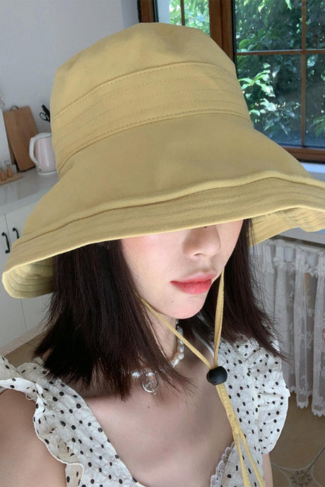 Solid Color Wide Brim Bucket Hat