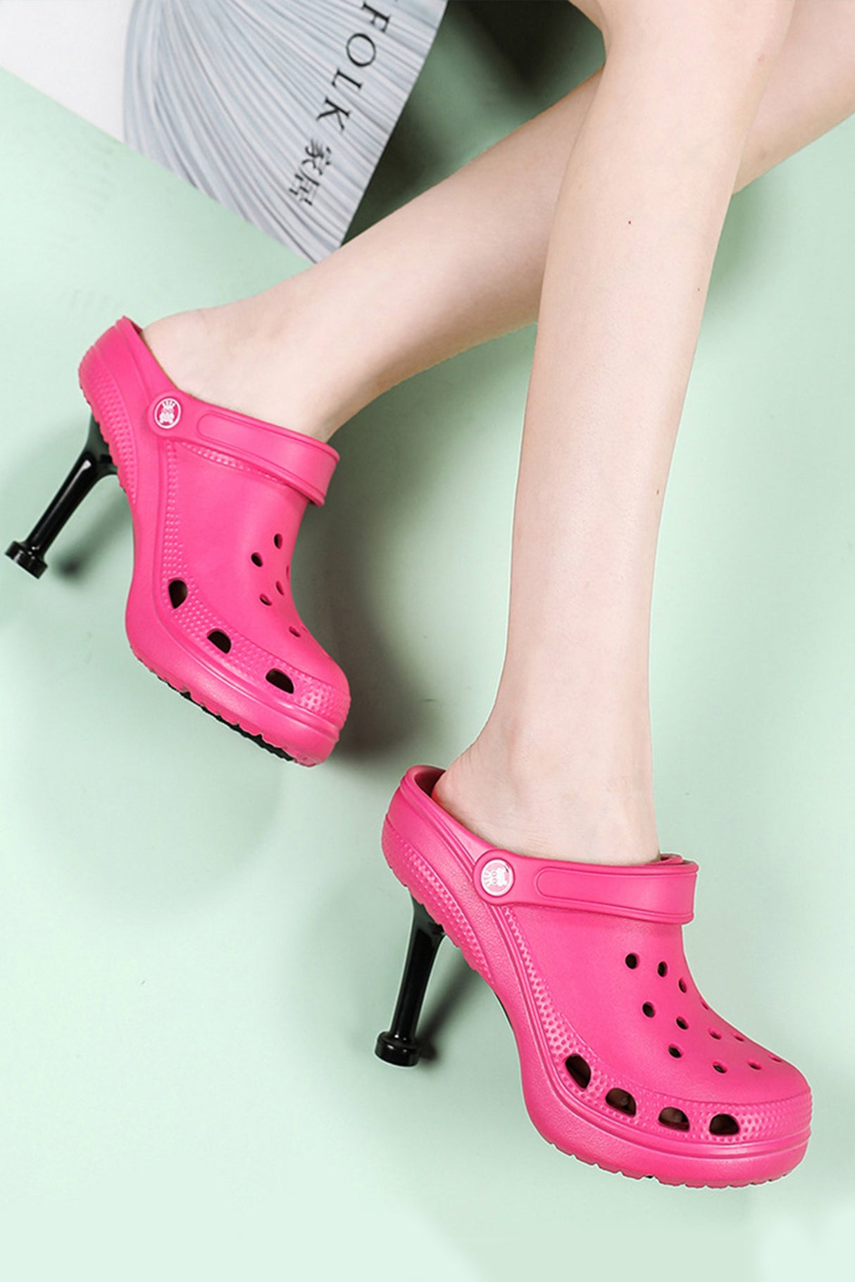 Solid Color High Heel Clog
