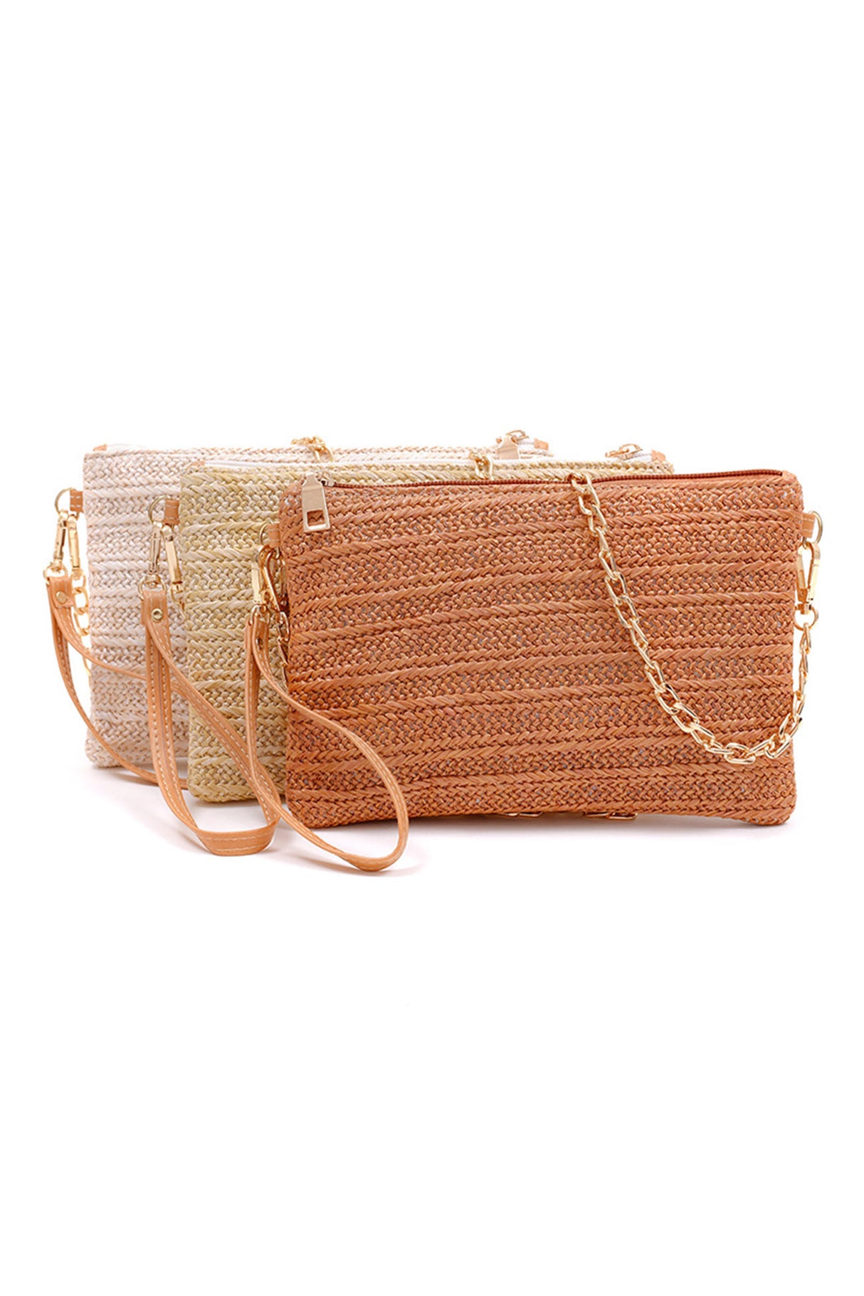 Solid Handmade Straw Crossbody Bag