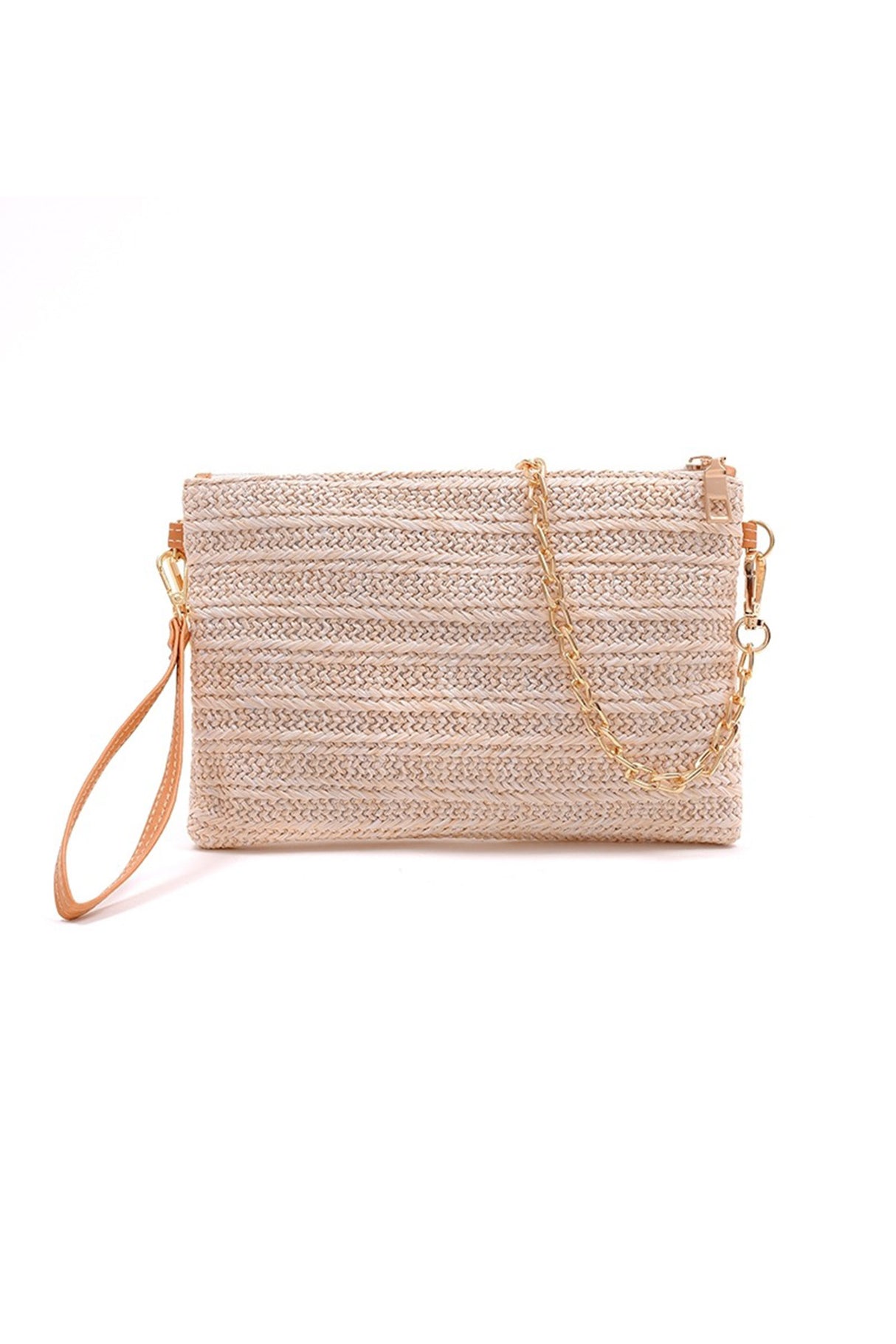 Solid Handmade Straw Crossbody Bag