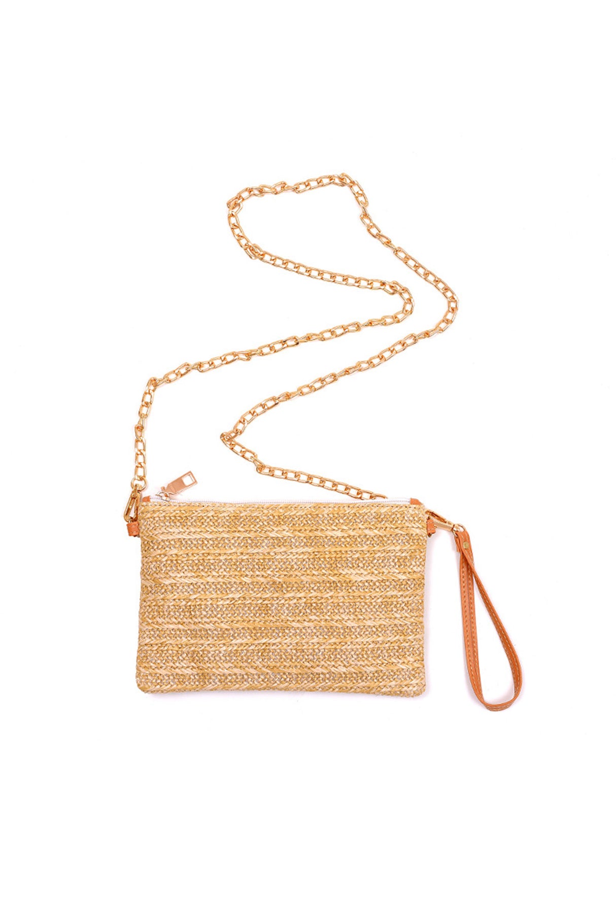 Solid Handmade Straw Crossbody Bag