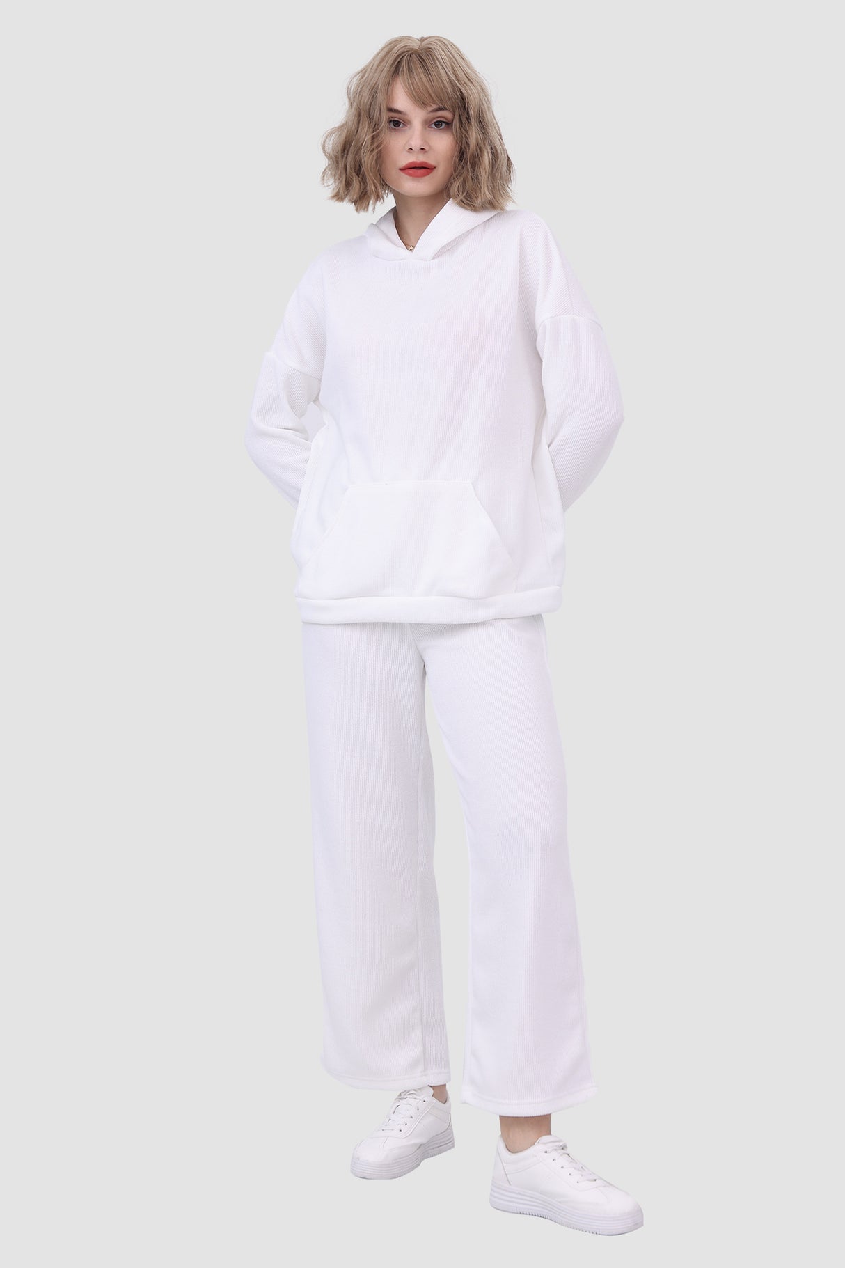 Two-piece Solid Color Hooded Sweater