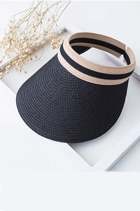 Striped Straw Visor