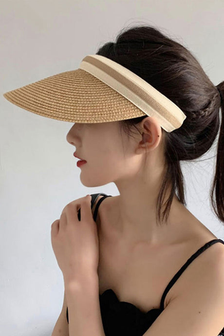 Striped Straw Visor