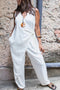 Arolora V Neck Zip-up Strappy Jumpsuits