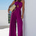 Arolora Criss-cross Halterneck High Waist Jumpsuits