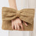 Arolora Bow Hand Made Straw Woven Clutch