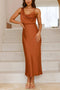 Arolora Satin Cowl-Neck Cami Dress