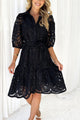 Lace Half Sleeve Tie-up Mini Dress