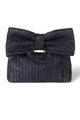 Arolora Bow Hand Made Straw Woven Clutch