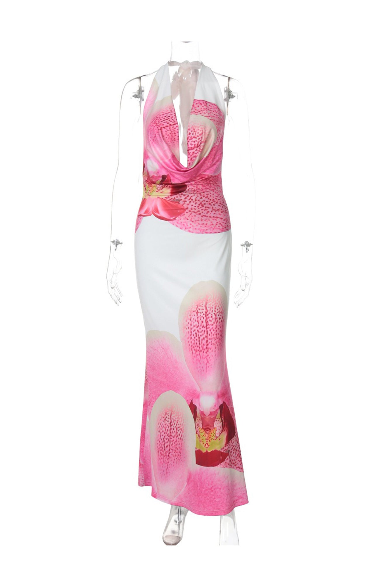 Arolora Floral Cowl Neck Pack Hip Dress