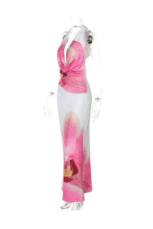 Arolora Floral Cowl Neck Pack Hip Dress