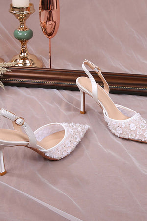 Mesh Floral High Heels