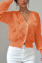 Bow Lantern Sleeve Button-down Cardigan