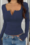 Lacework Button-down Ribbed Knit Tops