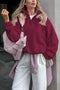 Polar Fleece Lapel Zip-up Sweatshirt