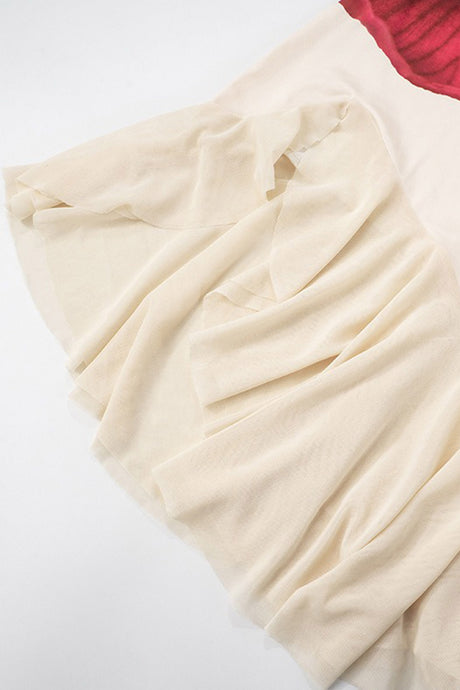 Arolora Floral Slop Shoulder Ruffle Mini Dress