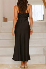 Arolora Satin Cowl-Neck Cami Dress