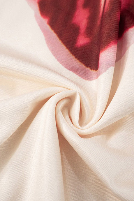 Arolora Floral Slop Shoulder Ruffle Mini Dress