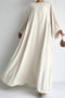 Puff Sleeve Solid Color Maxi Dress