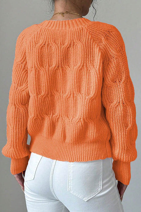 Bow Lantern Sleeve Button-down Cardigan