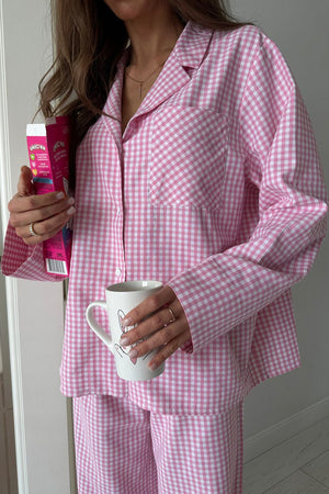 Plaid Blouse Cotton Two-piece Outfit