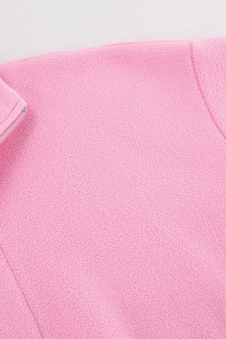 Polar Fleece Lapel Zip-up Sweatshirt