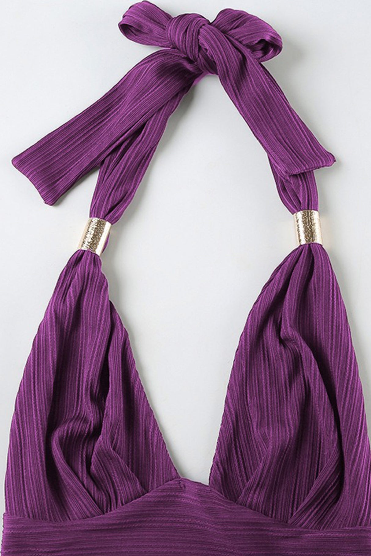 Halterneck Tie-up Vest Irregular Skirt Set