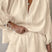 Arolora V-neck Lantern Sleeve Cotton Shirt Set