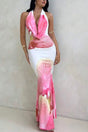 Arolora Floral Cowl Neck Pack Hip Dress